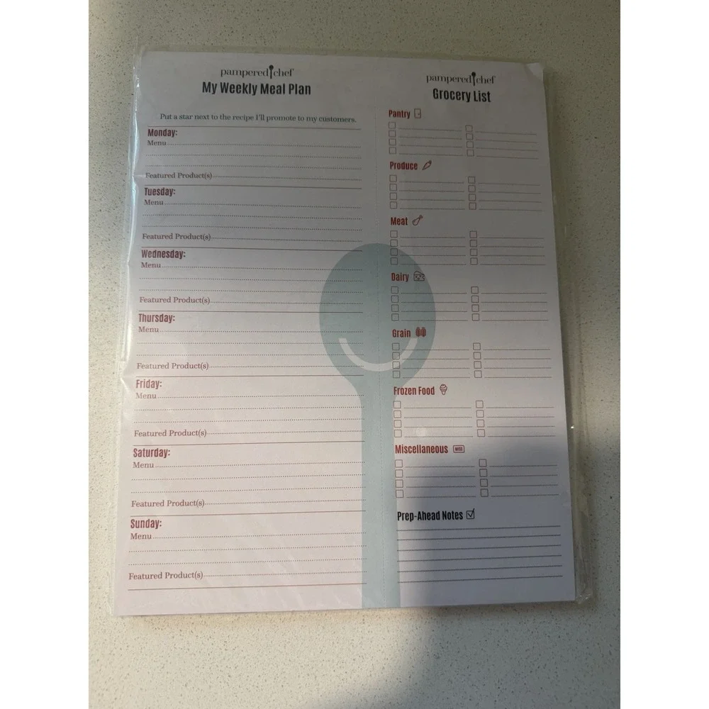 Pampered Chef - PM 1320 Weekly Meal Planner Pad 7